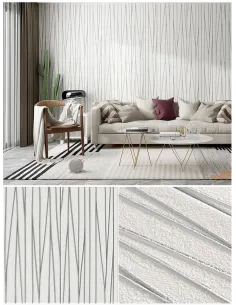 Set 5 placi tapet 4D, autoadeziv, 70x70cm, diverse culori, model liniute