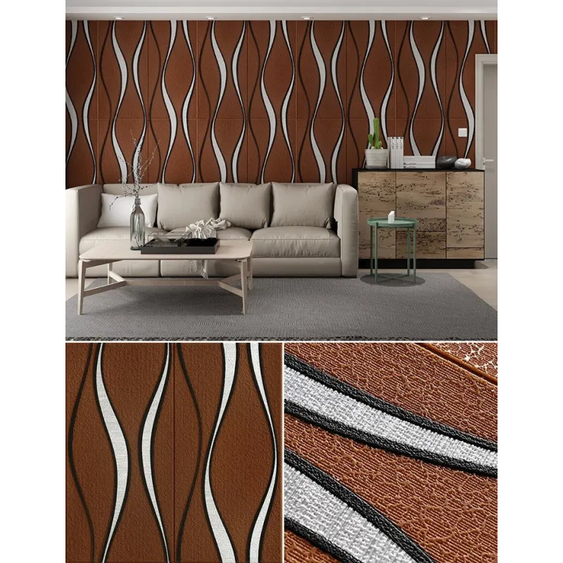 Set 5 placi tapet 4D, autoadeziv, 70x70cm, diverse culori