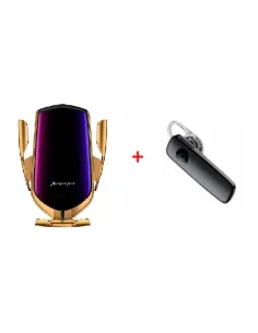 Suport incarcator telefon pentru masina + Casca Bluetooth 2