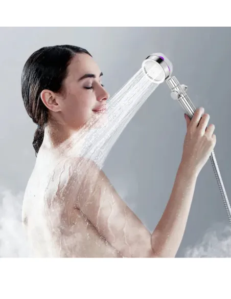 Cap de dus turbo pro, cu elice pentru presiune apa, buton on/off