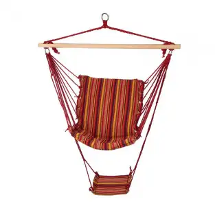 Hamac suspendat multistripes cu suport de picioare, 100x58cm