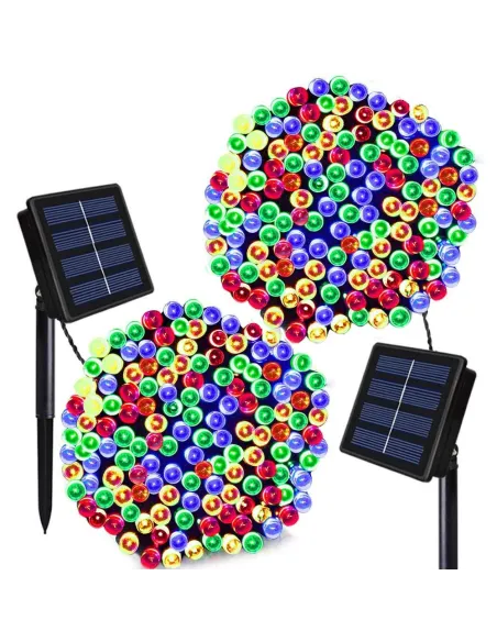 Set 2 x Instalatie LED pentru exterior cu incarcare solara, multicolor
