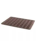 Tava copt macarons, foaie copt macarons, 48 de forme rotunde, silicon, maro
