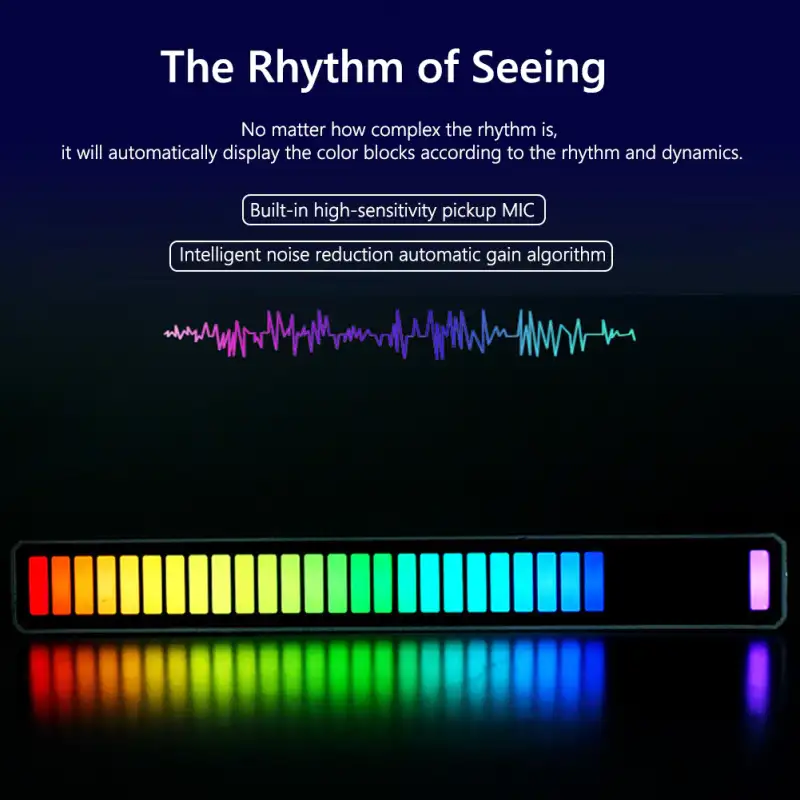 LED Bar RGB cu lumini ambientale si activare sonora