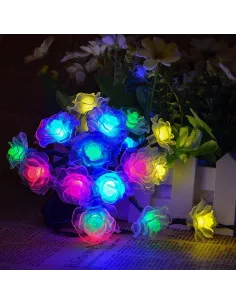 Instalatie solara 50 LED trandafiri, multicolor