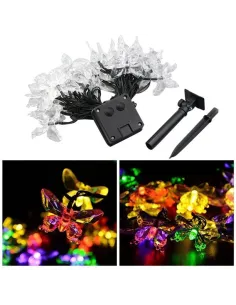 Instalatie solara 50 LED fluturi Fairy, multicolor 2