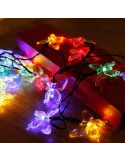 Instalatie solara 50 LED fluturi Fairy, multicolor