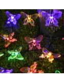 Instalatie solara 50 LED fluturi Fairy, multicolor