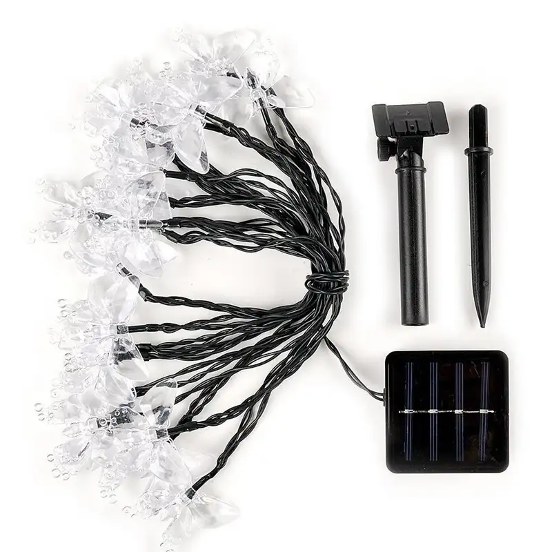 Instalatie solara 50 LED fluturi Fairy, multicolor