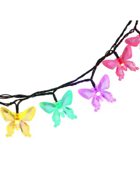 Instalatie solara 50 LED fluturi Fairy, multicolor