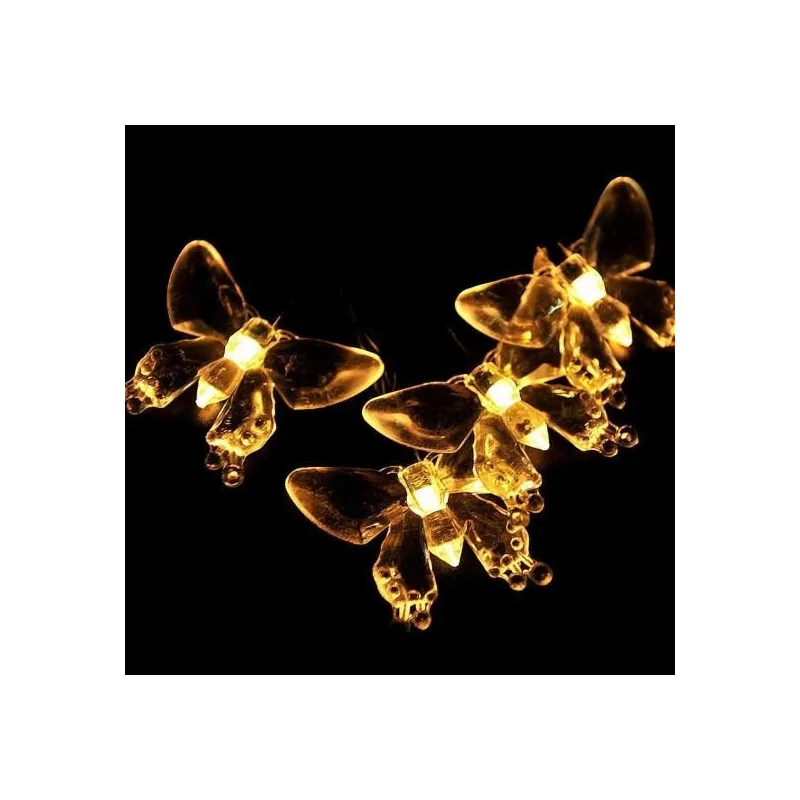 Instalatie solara 50 LED fluturi Fairy, alb cald