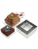 Set 3 bucati forme pentru tort, model patrat