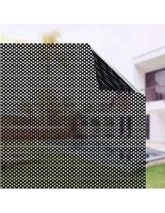 Autocolant perforat geamuri, Negru, 45 x 300 cm