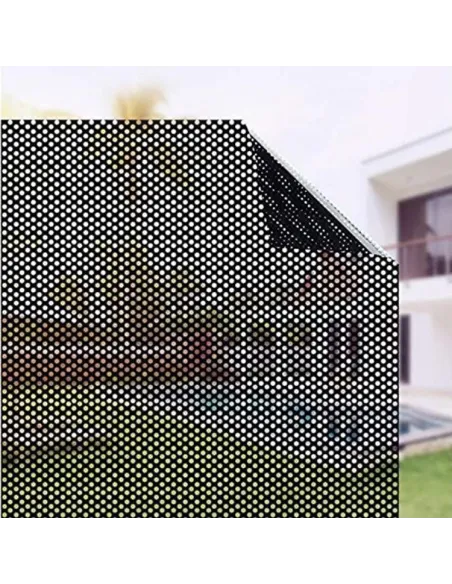 Autocolant perforat geamuri, Negru, 45 x 300 cm