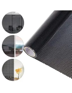 Autocolant perforat geamuri, Negru, 45 x 300 cm 2