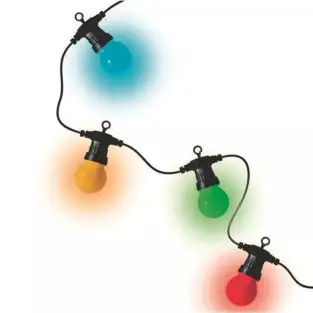 Ghirlanda decorativa, 10m cu 10 globuri LED colorate, lumina statica, interior/exterior 2