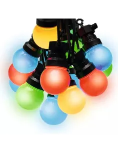 Ghirlanda decorativa, 10m cu 10 globuri LED colorate, lumina statica, interior/exterior