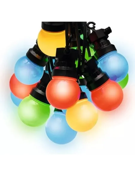 Ghirlanda decorativa, 10m cu 10 globuri LED colorate, lumina statica, interior/exterior