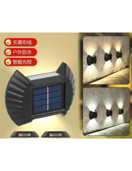 Set 4 Lampi Solare cu senzor cu lumina bidirectionala, rezistenta la apa