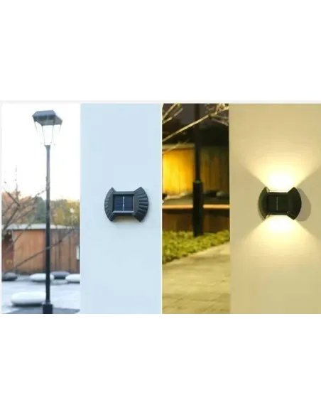 Set 4 Lampi Solare cu senzor cu lumina bidirectionala, rezistenta la apa