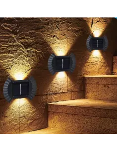 Set 4 Lampi Solare cu senzor cu lumina bidirectionala, rezistenta la apa