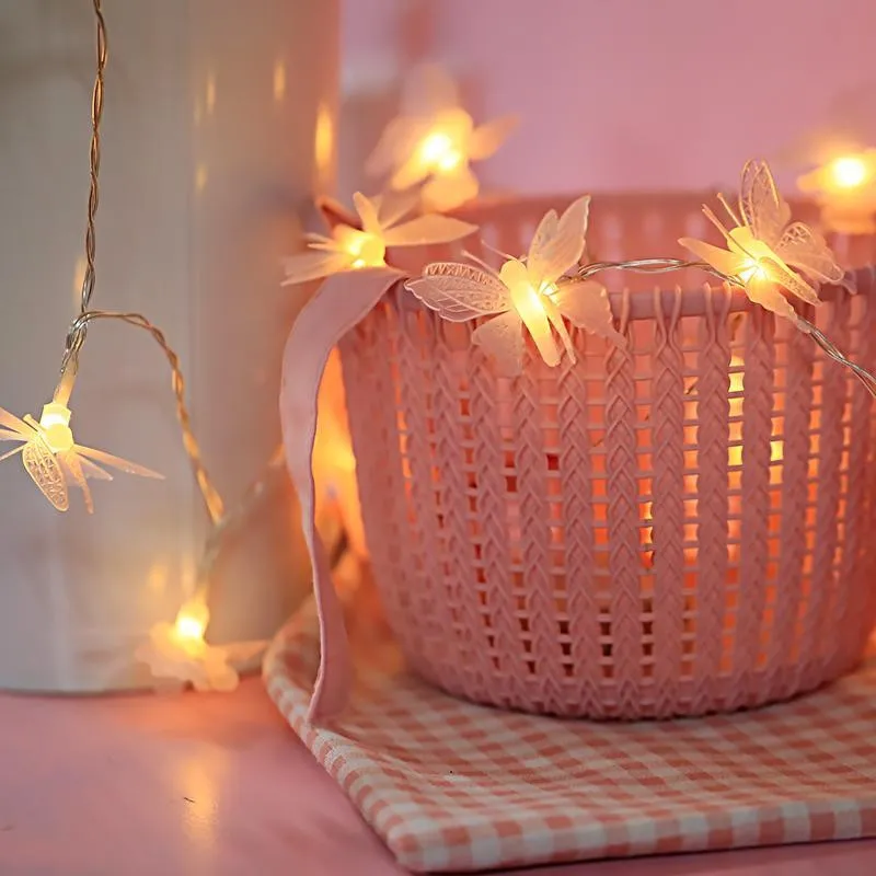 Instalatie solara 50 LED fluturi Fairy, alb cald