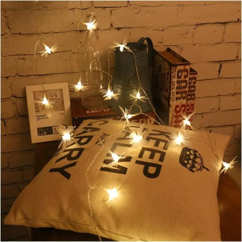 Instalatie solara 50 LED fluturi Fairy, alb cald