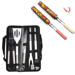 Set 9 ustensile gratar + 2 frigarui reutilizabile