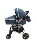 Carucior 2 in 1, maner reversibil, albastru