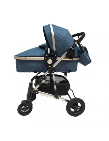 Carucior 2 in 1, maner reversibil, albastru