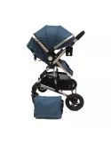 Carucior 2 in 1, maner reversibil, albastru
