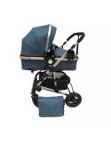 Carucior 2 in 1, maner reversibil, albastru