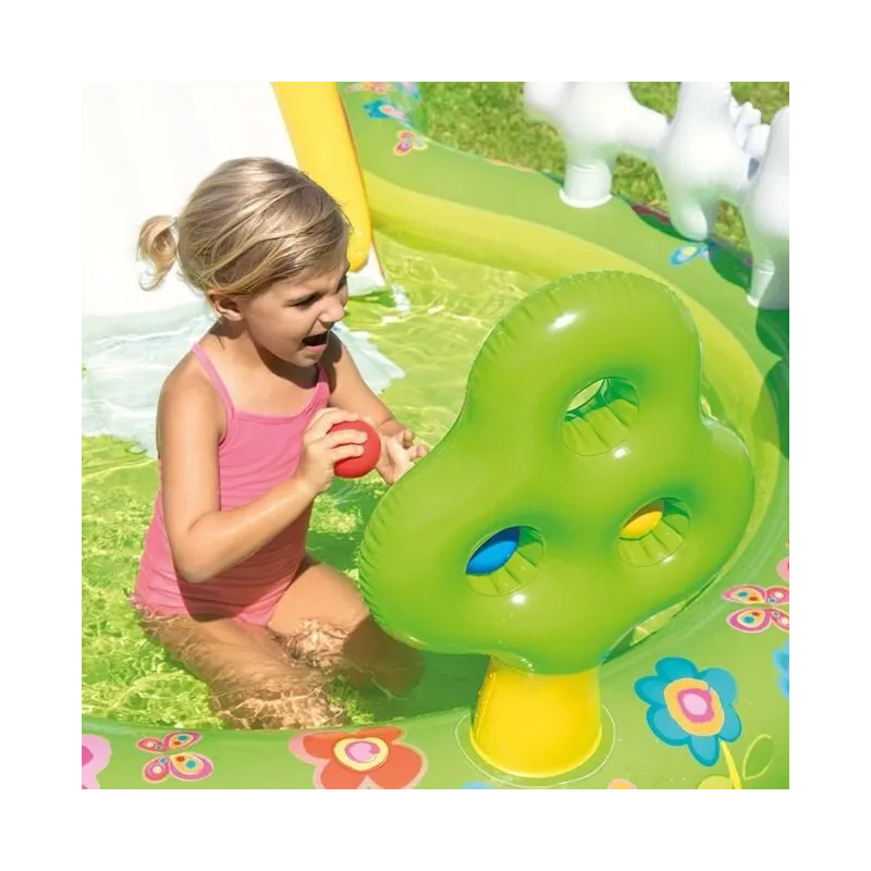 Piscina gonflabila copii cu tobogan pentru gradina