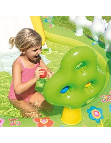 Piscina gonflabila copii cu tobogan pentru gradina