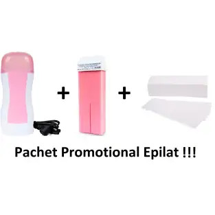 Pachet epilare!! Incalzitor ceara pink star + ceara roll-on 100 ml+ benzi din hartie pentru epilat