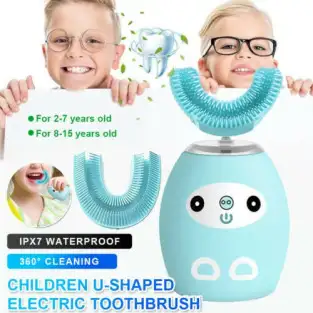Periuta de dinti electrica pentru copii, forma de U, cu incarcare USB, 4 trepte 2