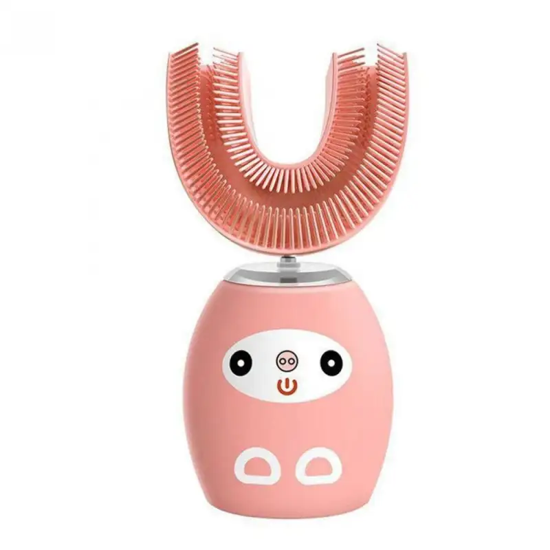 Periuta de dinti electrica pentru copii, forma de U, cu incarcare USB, 4 trepte