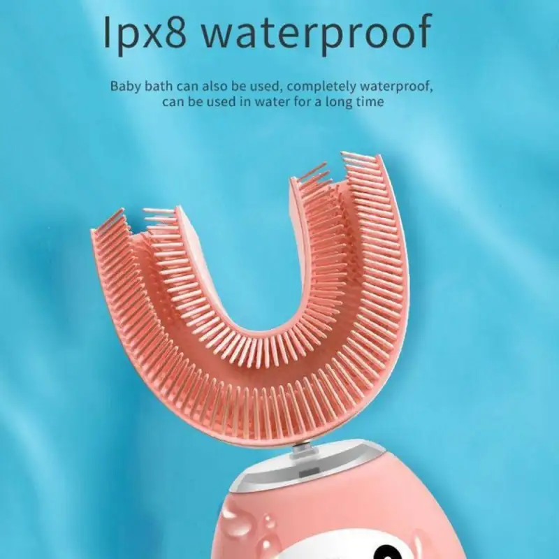 Periuta de dinti electrica pentru copii, forma de U, cu incarcare USB, 4 trepte