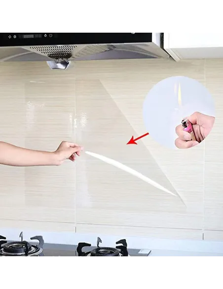 Folie de protectie transparenta pentru bucatarie, autocolanta, rezistenta la temperaturi mari, 60x200cm