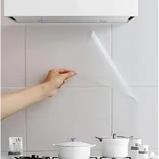 Folie de protectie transparenta pentru bucatarie, autocolanta, rezistenta la temperaturi mari, 60x200cm