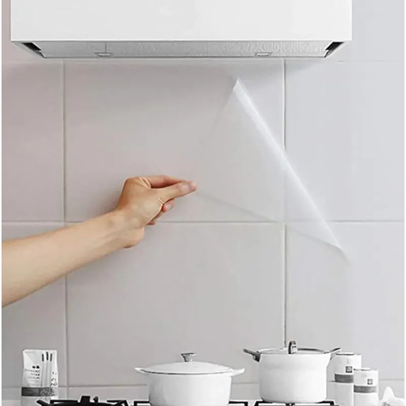 Folie de protectie transparenta pentru bucatarie, autocolanta, rezistenta la temperaturi mari, 60x200cm