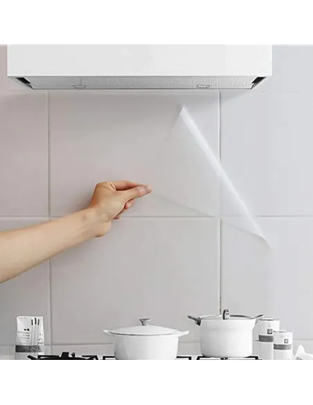 Folie de protectie transparenta pentru bucatarie, autocolanta, rezistenta la temperaturi mari, 60x200cm