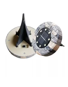 Set 4 lampi solare cu aspect de piatra cu 8 LED-uri si senzor de lumina Bell Howell 2