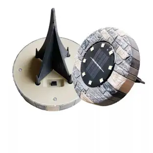 Set 4 lampi solare cu aspect de piatra cu 8 LED-uri si senzor de lumina Bell Howell 2