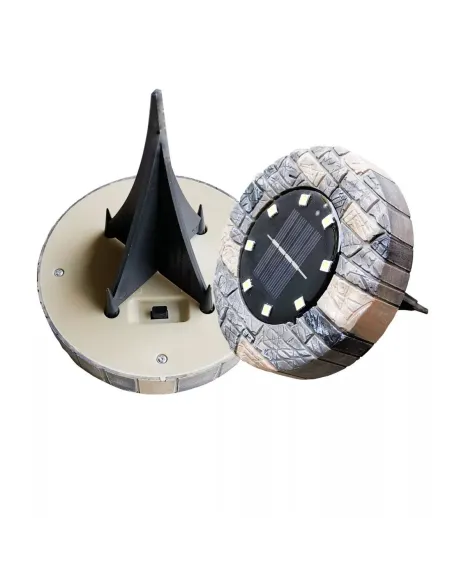 Set 4 lampi solare cu aspect de piatra cu 8 LED-uri si senzor de lumina Bell Howell