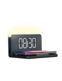 Ceas digital led cu alarma cu incarcator Incarcare Rapida Wireless 7.5W-10W si lampa veghe