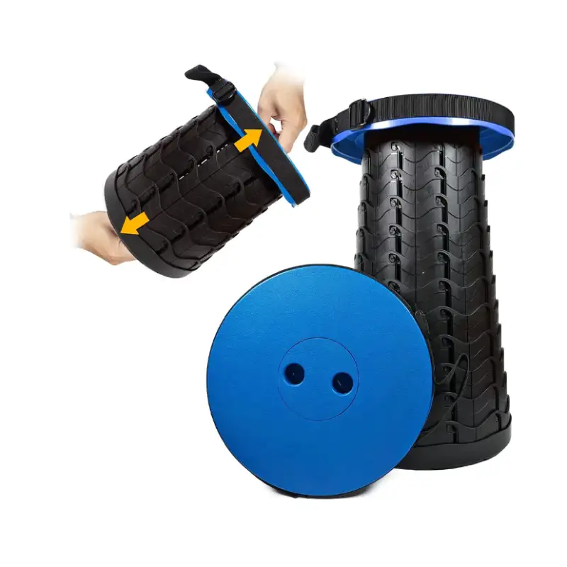 Taburet/Scaun pliabil portabil, retractabil, telescopic, pentru exterior