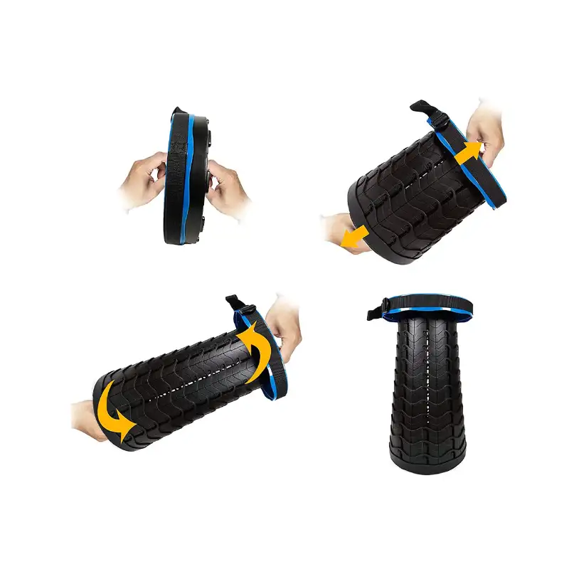 Taburet/Scaun pliabil portabil, retractabil, telescopic, pentru exterior
