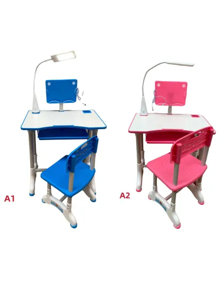 Birou copii cu scaun, tablita si lampa