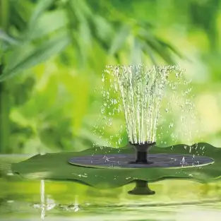 Fantana arteziana solara, model frunza de lotus, 6 duze, 1,4W/7V